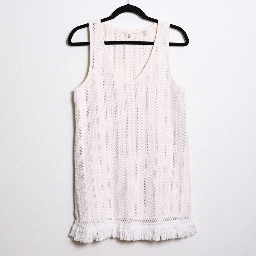 Knitted & Knotted Boho Crochet Knit Fringe Tunic - Picture 2 of 8